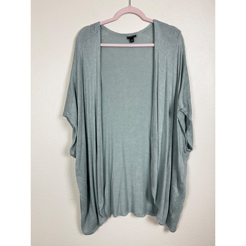 Torrid Cardigan Womens 4 Green Open Front Cocoon Lightweight Knit Dolman Sleeve